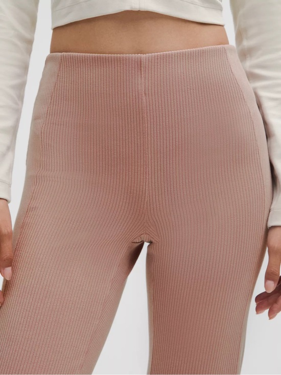 lululemon athletica Pants - NWT Lululemon Ribbed Flare Pants Pink Mauve High Rise Yoga Lounge Women’s Size 2